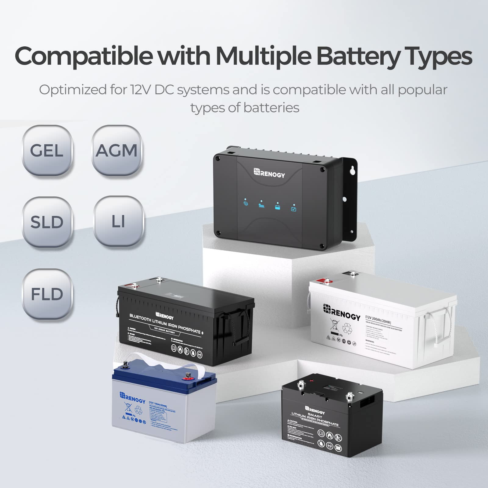Renogy 12V 50A DC to DC Battery Charger with MPPT, On-Board Battery for Gel, AGM, Flooded and Lithium Batteries, Using Multi-Stage Charging, Solar Panel and Alternator - Image 5