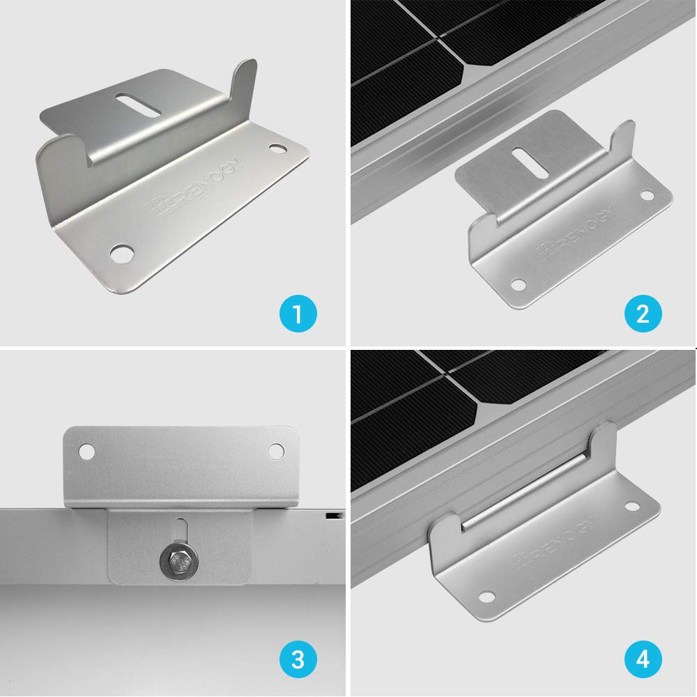 Renogy 2 Sets Solar Panel Mounting Z Brackets Lightweight Aluminum Corrosion-Free Construction for RVs, Trailers, Boats, Yachts, Wall and Other Off Gird Roof Installation, 2 Count - Image 5