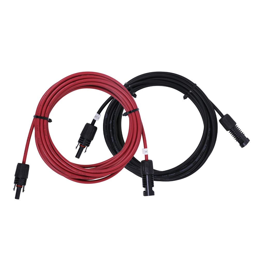 Renogy 20FT 12AWG Solar Panel Female and Male Connectors, Extension Cables-Pair & 10 Amp 12V/24V PWM Negative Ground Solar Charge Controller Compact Design w/LCD - Image 3