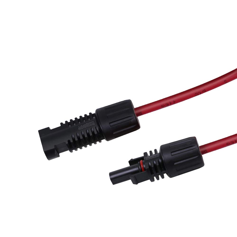 Renogy 20FT 12AWG Solar Panel Female and Male Connectors, Extension Cables-Pair & 10 Amp 12V/24V PWM Negative Ground Solar Charge Controller Compact Design w/LCD - Image 4