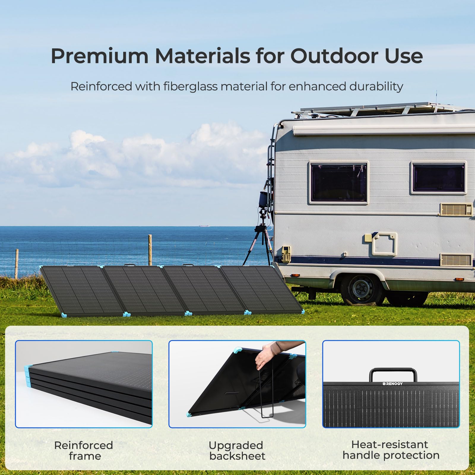 Renogy 300W Portable Solar Panel Suitcase, 25% High Efficiency N-Type Foldable Solar Charger for Power Station, Durable for Decades, 17% Lighter with Kickstands, for RV Camping Off-Grid Blackouts - Image 3