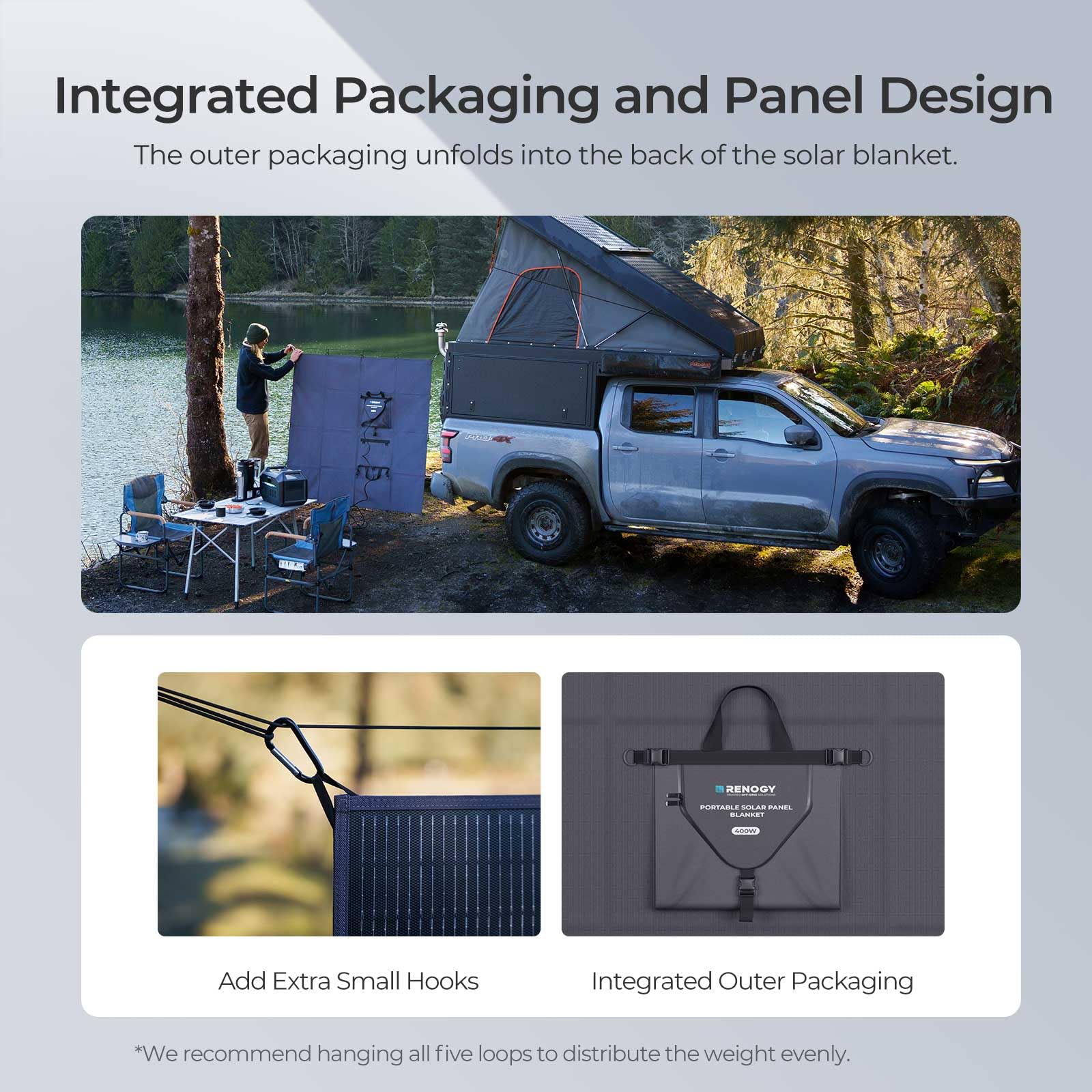 Renogy 400W Portable Solar Panel Blanket, 25% High Efficiency N-Type Foldable Solar Panel Charger for Power Station,Lightweight 16-Fold Space Save, Fast Setup for Camping, RV, Pickup, Marine Off-Grid - Image 7