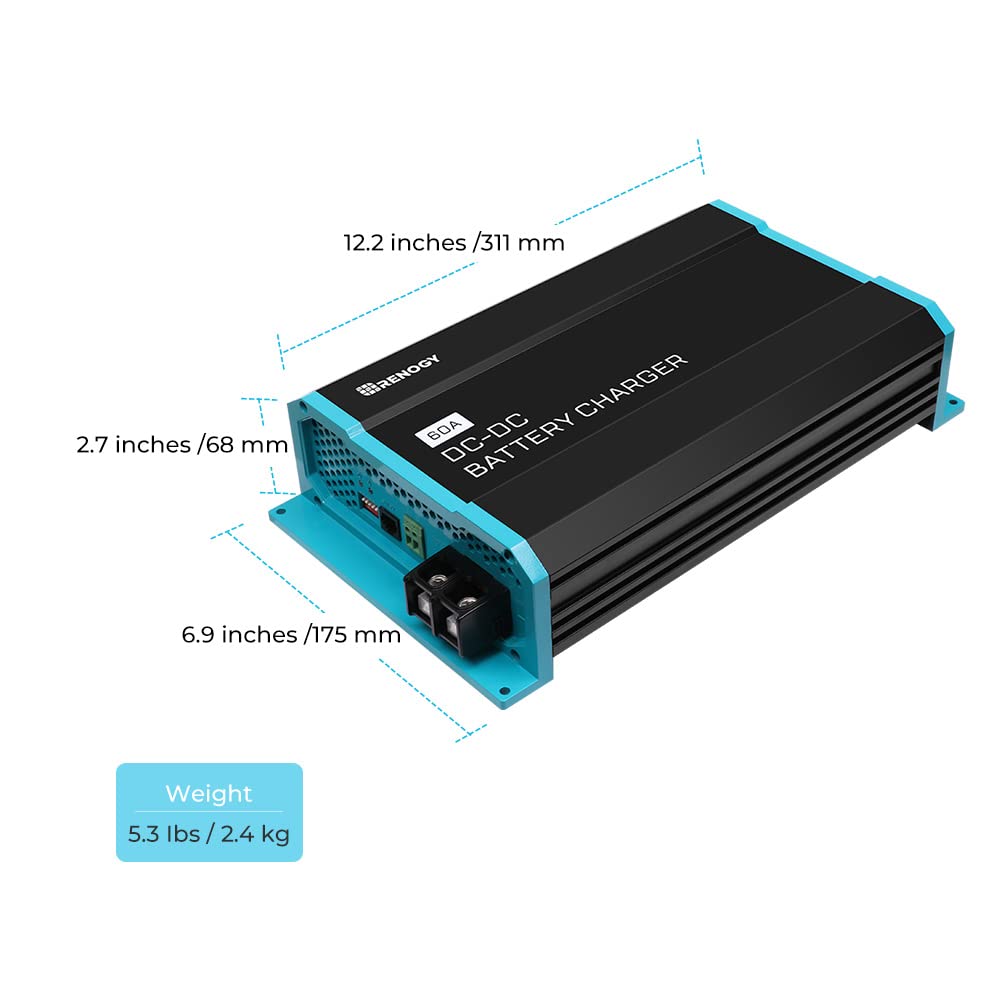 Renogy DC to DC Charger 12V 60A Lifepo4 Battery Charger - On-Board Marine/RV/Boat & Car Battery Chargers for AGM, Gel, Flooded, Lithium - Multi-Stage Smart Charging - Image 7